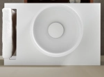 Plan de toilette suspendu, pour vasque à poser, L 50 à 201 x P 30 à 51 cm, finition lisse mate, 10 couleurs au choix, Anti bactérien, résine Akrytan®, Livraison Offerte.
